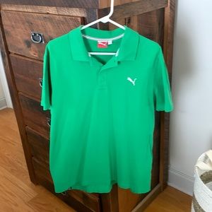 Puma Sport Lifestyles Short Sleeve Green Polo Shirt Size XL